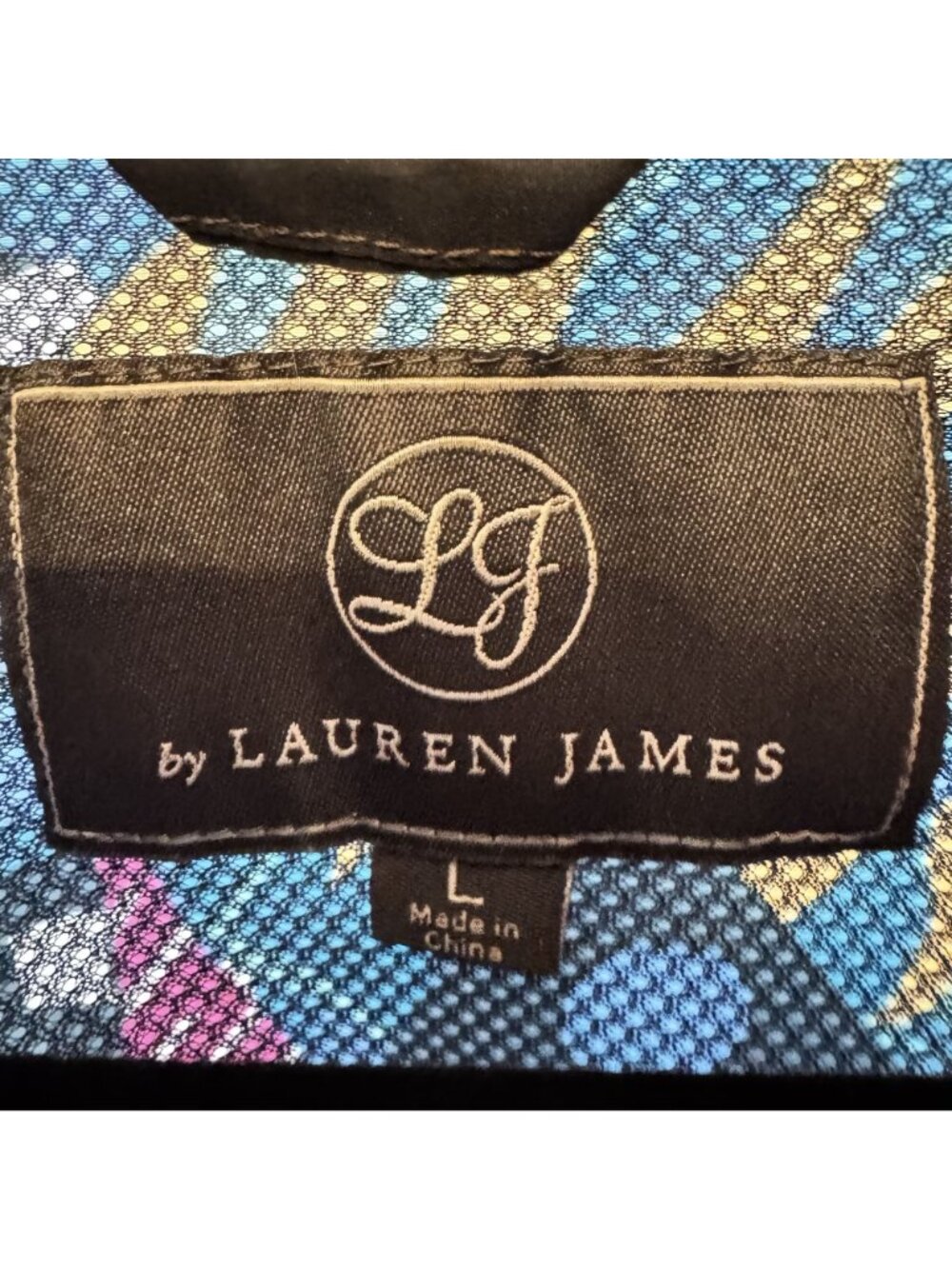 Lauren James Colorful Leaf Print Anorak Jacket Large Lightweight Rain Layer - Picture 3 of 8